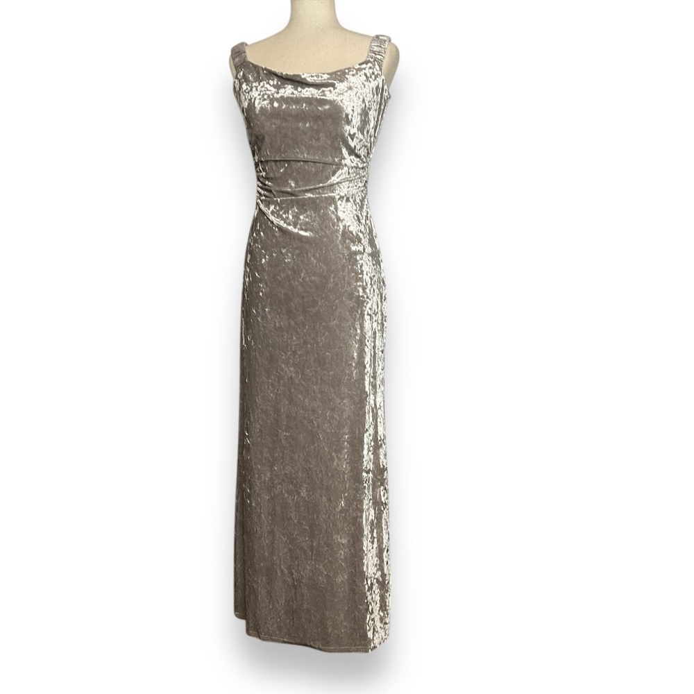 Reformation Silver Velvet Maxi Dress - Picture 3 of 15